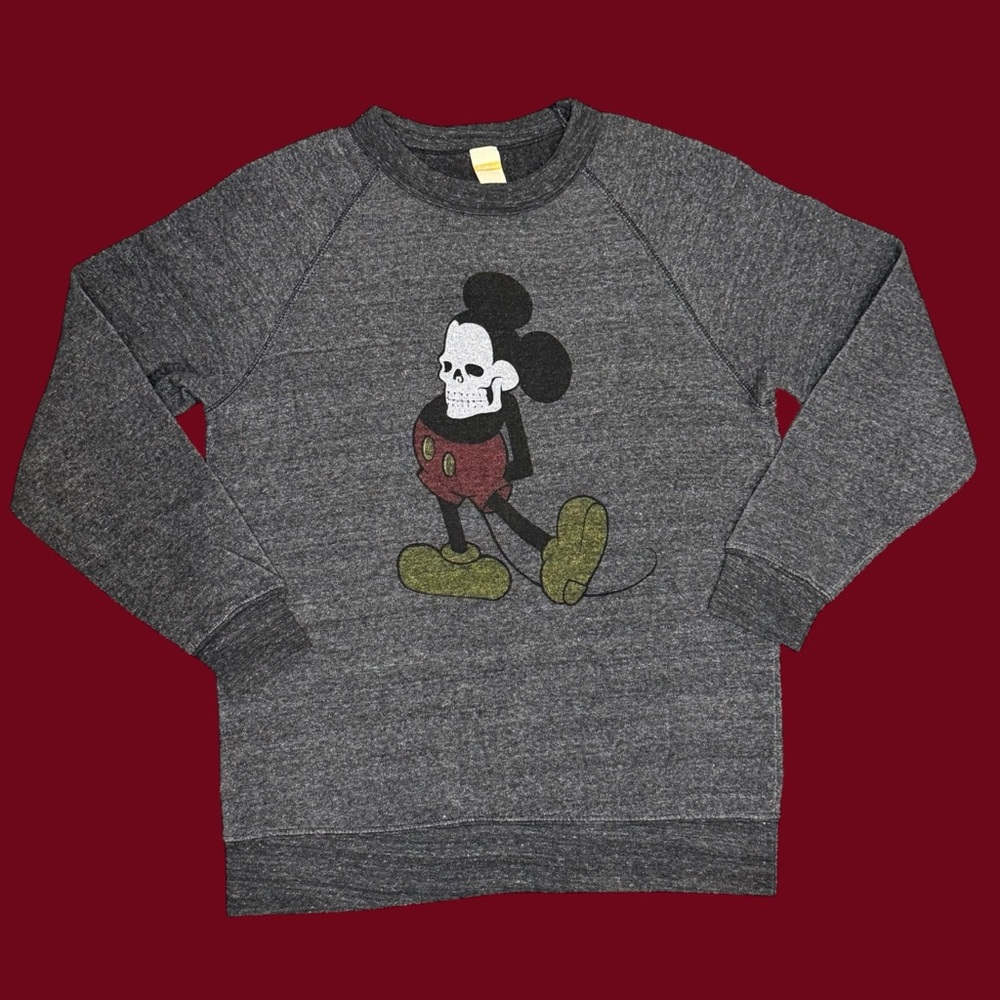 Vintage Death Mickey Custom Printed Sweatshirt Gray